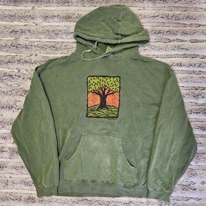 Anvil Men's Green and Orange Hoodie
